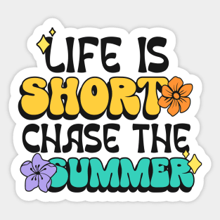 Colorful summer flowers quote Sticker